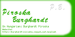 piroska burghardt business card